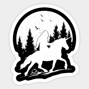 Bigfoot riding a unicorn Sticker